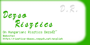 dezso risztics business card